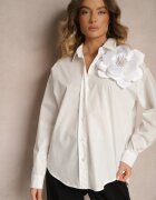 elsa.m by may Cămașă Clasică Albă cu Aplicație 3D cu Motiv Floral Xirena