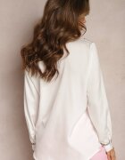 elsa.m by may Cămașă elegantă albă cu mânecă lungă cu ținte și zirconii strălucitoare Ednasia
