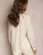 elsa.m by may Cămașă Elegantă Bej Deschis cu Mânecă Lungă cu Ținte și Pietre Strălucitoare Ednasia