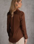 elsa.m by may Cămașă elegantă din țesătură din satin cu guler prelungit Joreja Maro