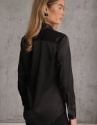elsa.m by may Cămașă elegantă din țesătură din satin cu guler prelungit Joreja Neagră