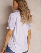 elsa.m by may Cămașă Mov cu Mâneci Bufante și Inserații de Dantelă Rathima