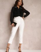 elsa.m by may Cămașă Neagră cu Guler Decorativ și Volane Chet