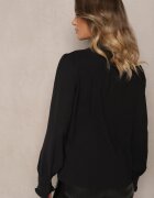 elsa.m by may Cămașă Neagră cu guler tunică floare și fundă Harivra