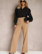 elsa.m by may Cămașă Neagră Transparentă cu Mâneci Bufante Pijama