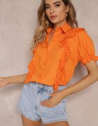 elsa.m by may Cămașă Portocalie cu mâneci decorative și volane în față John