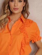 elsa.m by may Cămașă Portocalie cu mâneci decorative și volane în față John