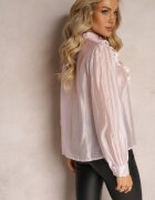 elsa.m by may Cămașă roz cu nasturi cu dantelă decorativă Raneem