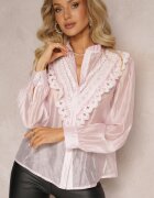 elsa.m by may Cămașă roz cu nasturi cu dantelă decorativă Raneem