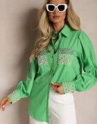 elsa.m by may Cămașă Verde cu Circonii și Perle de Bijuterie Quezia