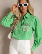 elsa.m by may Cămașă Verde cu Circonii și Perle de Bijuterie Quezia