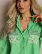 elsa.m by may Cămașă Verde cu Circonii și Perle de Bijuterie Quezia