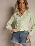 elsa.m by may Cămașă Verde cu Dantelă și Guler Ranamas