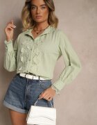 elsa.m by may Cămașă Verde cu Dantelă și Guler Ranamas