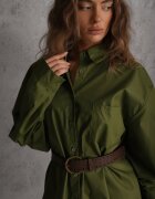 elsa.m by may Cămașă Verde din bumbac și viscoză croială lungă oversize cu curea Tethys