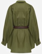 elsa.m by may Cămașă Verde din bumbac și viscoză croială lungă oversize cu curea Tethys