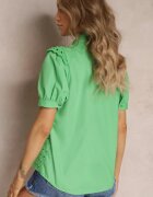 elsa.m by may Cămașă Verde din Țesătură de Dantelă cu Broderie și Guler Tunică Mardellia