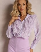 elsa.m by may Cămașă Violet cu Fir Sclipitor și Inserții Brodate Daizee