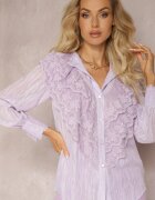 elsa.m by may Cămașă Violet cu Fir Sclipitor și Inserții Brodate Daizee