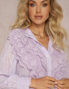 elsa.m by may Cămașă Violet cu Fir Sclipitor și Inserții Brodate Daizee