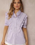 elsa.m by may Cămașă Violet cu Guler din Dantelă și Volane Neria