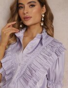 elsa.m by may Cămașă Violet cu Guler din Dantelă și Volane Neria
