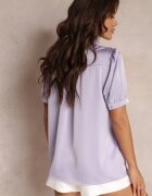 elsa.m by may Cămașă Violet cu Mânecă Scurtă cu Dantelă și Zirconii Keysha