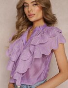 elsa.m by may Cămașă Violet cu Volane Late în Față și pe Umeri Clioni
