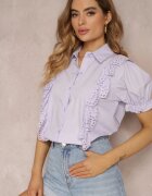 elsa.m by may Cămașă Violetă cu Mâneci Decorative și Volane în Față John