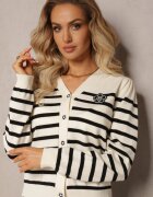 elsa.m by may Cardigan Alb cu Dungi cu nasturi Eliasa