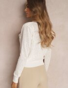 elsa.m by may Cardigan Alb cu nasturi cu imprimeu geometric Zilfe