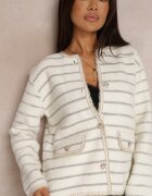 elsa.m by may Cardigan Alb din Vâscoză cu nasturi Bive