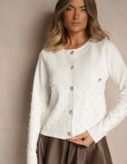 elsa.m by may Cardigan Alb Încheiat cu Perle Kilfa