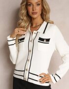 elsa.m by may Cardigan Alb Încheiat din Viscoză Muminah