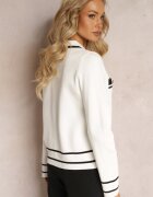 elsa.m by may Cardigan Alb Încheiat din Viscoză Muminah