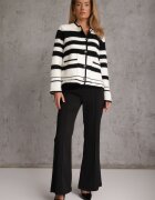 elsa.m by may Cardigan Alb-Negru încheiat din tricot de viscoză în dungi Aiwana