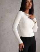 elsa.m by may Cardigan Alb Reiat Deschis din Viscoză Pinnalia