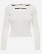 elsa.m by may Cardigan Alb Reiat Deschis din Viscoză Pinnalia