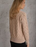elsa.m by may Cardigan bej cu nasturi decorativi și borduri elastice Zymira