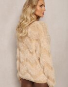 elsa.m by may Cardigan Bej cu puf mai lung cu perle și zirconii Aretina