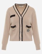 elsa.m by may Cardigan Bej din Viscoză cu Lanțuri și Perle Molito