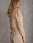 elsa.m by may Cardigan Bej din viscoză cu manșete închis cu nasturi Genadia