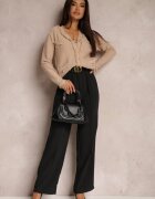 elsa.m by may Cardigan Bej Încheiat din Vâscoză Asabe