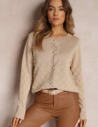 elsa.m by may Cardigan Bej Închis cu Perle Kilfa