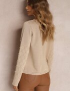 elsa.m by may Cardigan Bej Închis cu Perle Kilfa