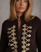elsa.m by may Cardigan din vâscoză în stil Napoleon cu guler tip tunică și fermoar cu două fețe Glmess Maro