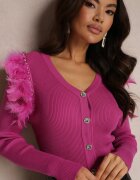 elsa.m by may Cardigan Fucsia cu Pene și Perle lui Josh