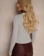elsa.m by may Cardigan Gri Reiat cu Viscoză Decorat cu Copci Metalice Iriloria