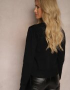 elsa.m by may Cardigan Negru Decorat cu Broderie în Formă de Cireșe Nirinia