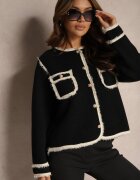 elsa.m by may Cardigan Negru Deschis elegant cu nituri și bordurat Irinalea